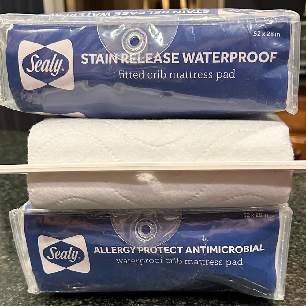 3 pc new lot baby Crib waterproof allergy Mattress pad Protection Set SEALLY